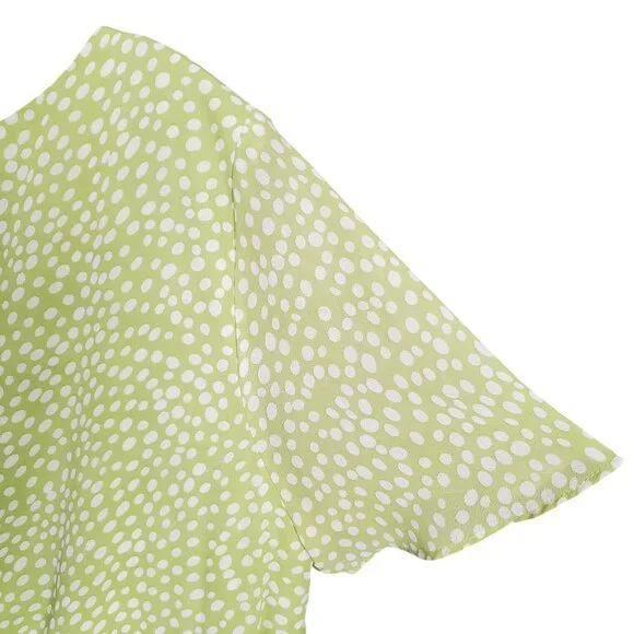 Positive Attitude Sz 14 Dress Maxi FairyCore Polka Dot Flowy CottageCore Chiffon - Picture 7 of 9